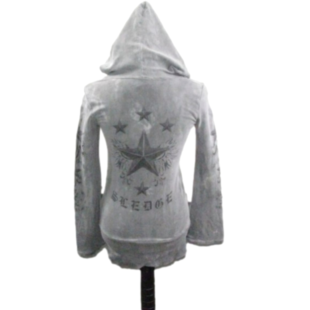 Sledge USA Distressed Gray Graphic Hoodie Size Medium